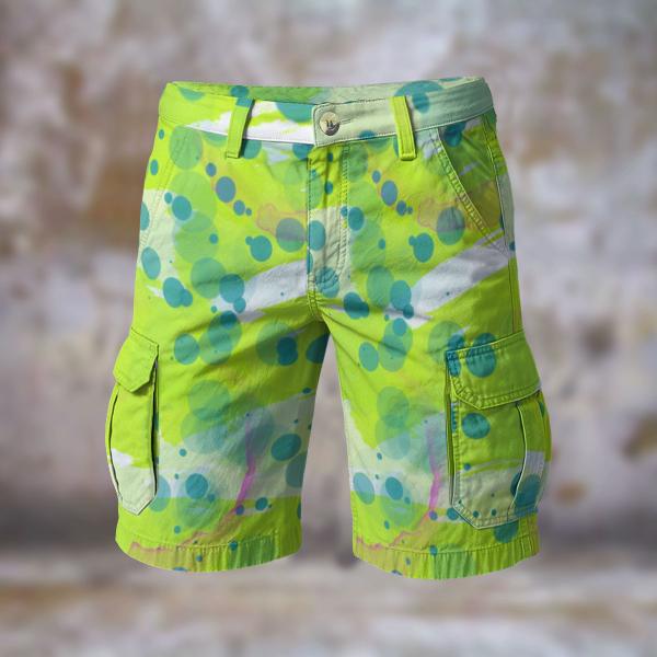 Cargohose mit Tasci- Hose, lang oder kurz, bunt, 100% Polyester, Grösse S-5XL, fester Stoff, Normale Passform, Pferd, Rennpferde